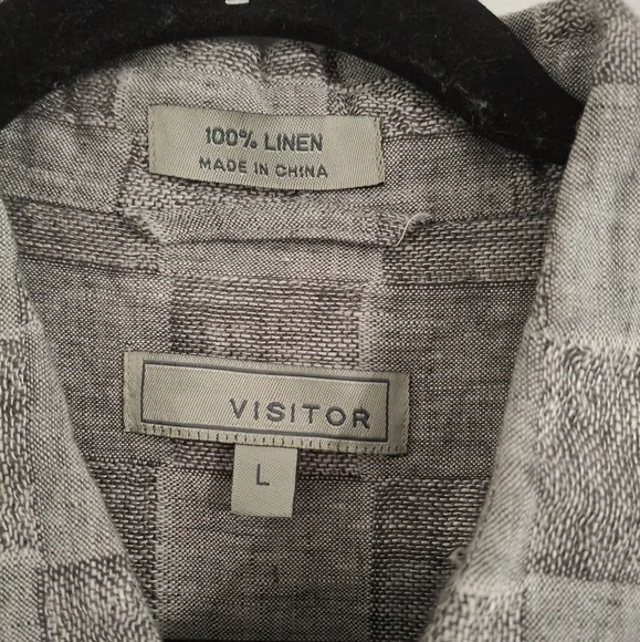 Visitor Mens 100% Linen Button Down Shirt - Picture 4 of 9